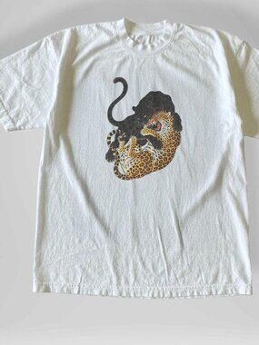 Black Panther Leopard Cat Graphic T-Shirt reprint